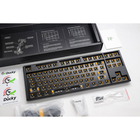 Ducky one 3 tkl ansi layout barebone rgb mechanisch toetsenbord (zwart, us lay-out (qwerty), 80% (tkl), rgb leds, hot swap, barebone)