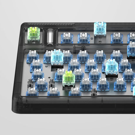 Iqunix OG80 Dark Side kabellose mechanische Tastatur (schwarz, US-Layout (QWERTZ), Gateron-Rot, 80 % (TKL), RGB-LEDs, Hot-Swap-fähig, PBT, 2,4 GHz | Bluetooth 5.1 | USB-C)