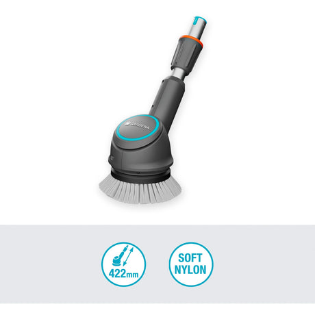 Gardena Aquabrush-Aufsatz mit Scheibenbürste, für die Aquabrush Cordless Multi-Cleaner Waschbürste (Grau-Türkis, 14846-20)