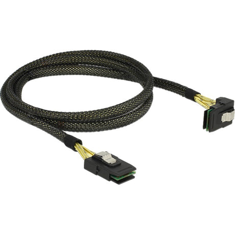 Delock Mini Sas SFF-8087 > Mini Sas SFF-8087 gewinkelt, 1m Kabel (schwarz, 83642)