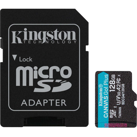Kingston Leinwand los! plus microSDXC 128 GB Speicherkarte (schwarz, inkl. Adapter, Klasse 10, UHS-I U3, V30, A2)