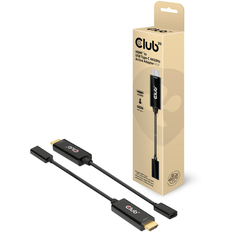 Club 3D Aktiver HDMI-zu-USB-Typ-C-4K60Hz-Adapter M-F (Schwarz)