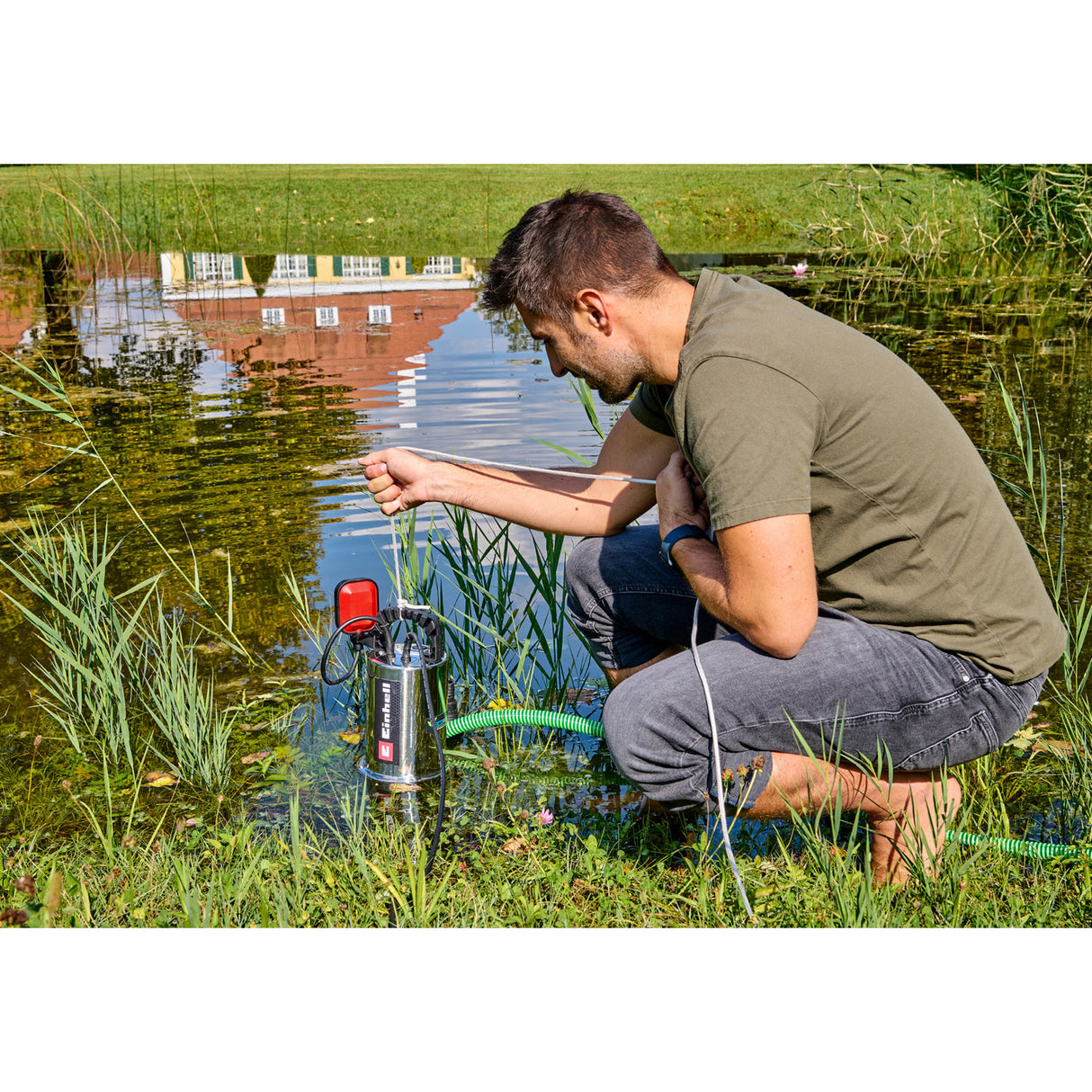 Einhell GC-DP 7035 N Eco Plus Schmutzwasserpumpe (Edelstahl rot)
