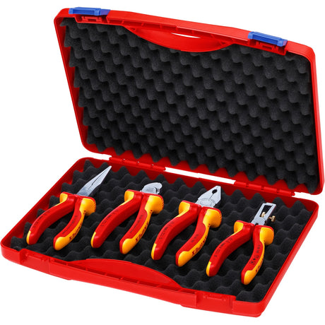 Knipex Elektronik-Set VDE 002015 Zangen-Set (rot gelb, 4-teilig)