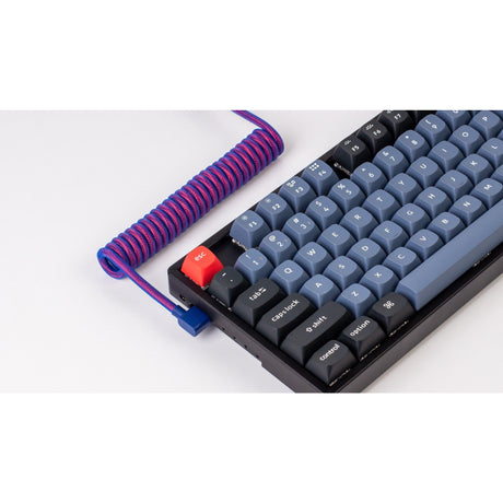 Keychron Premium Spiral-Fliegerkabel, abgewinkeltes Kabel (lila, 1,08 Meter)
