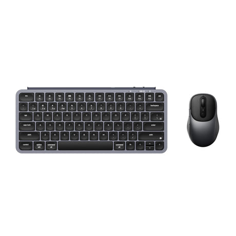 Keychron B1 Pro-Tastatur und BM24-Maus, kabelloses Kombi-Desktop-Set (grau, US-Layout (QWERTZ), Scherenschalter, 75 %, 100–2400 dpi, ABS-Tastenkappen, 2,4 GHz | Bluetooth | USB)
