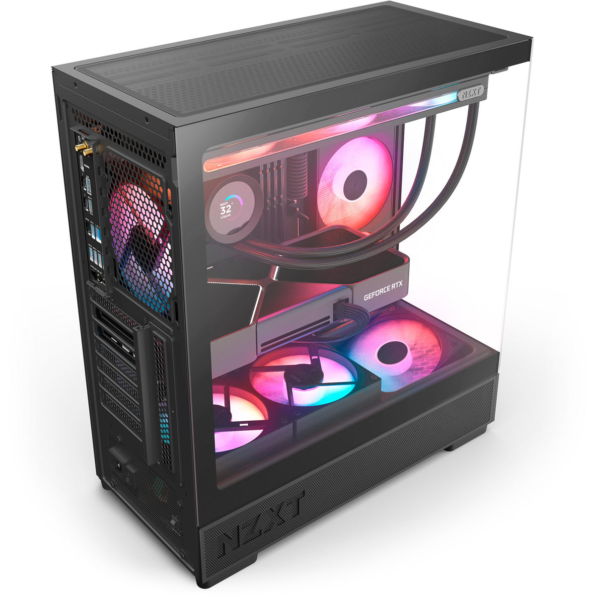 Nzxt s5 rgb midi tower behuizing (zwart | 2x usb-a | 1x usb-c | rgb | tempered glass)