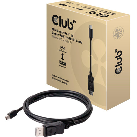 Club 3D Mini DisplayPort > DisplayPort 1.4 HBR3 Kabel (schwarz, 2 Meter)