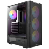 Antec VX310 ArGB Midi-Tower-Gehäuse (schwarz | 3x USB-A | gehärtetes Glas)