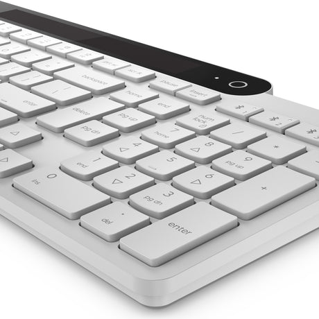 Lenovo 800 selbstladende Bluetooth-Tastatur (weiß, US-Layout (QWERTY), Stößel, 100 %, Stößelschalter, Bluetooth 5.1, USB-C)