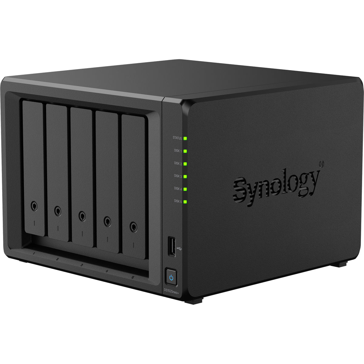 Synology diskstation ds1525neo+ nas (zwart, 2x lan, usb)