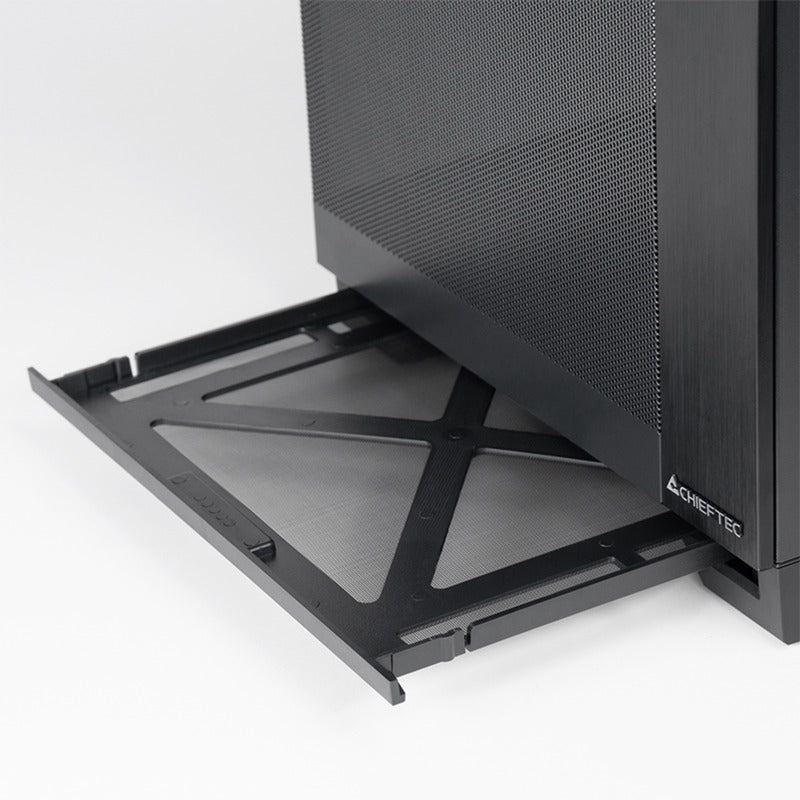 Chieftec Visio Air Midi Tower Gehäuse (schwarz | 2x USB-A | 1x USB-C | gehärtetes Glas)
