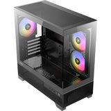 Antec cx500m argb Mini-Tower-Gehäuse (schwarz | 2x USB-A | 1x USB-C | gehärtetes Glas)