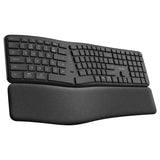 Trust Keyra ergonomische kabellose Tastatur (schwarz, US-Layout (QWERTY), 100 %, 2,4 GHz USB | Bluetooth)