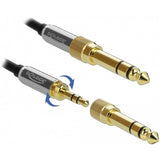 Delock Stereo Klinke 3,5 mm 3 Pin Stecker > Buchse Verlängerungskabel (schwarz, 1 Meter)