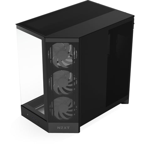 Nzxt H9 Flow RGB Midi-Tower-Gehäuse (schwarz (matt) | 2x USB-A | 1x USB-C | RGB | gehärtetes Glas)
