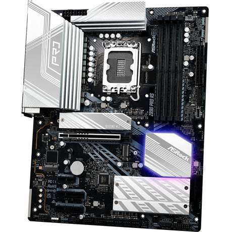 Asrock Z890 Pro RS Sockel 1851 Mainboard (schwarz und weiß, RAID, 2,5 GB-LAN, Sound, ATX)