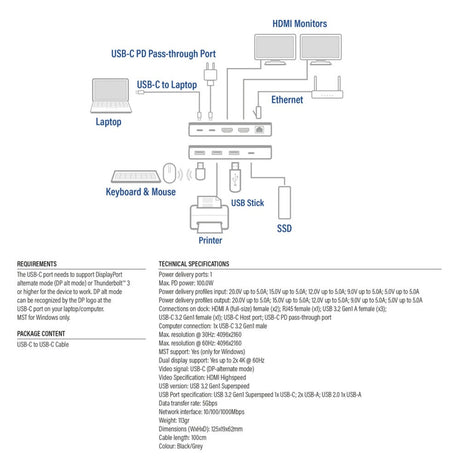Act-Konnektivität USB-C 4K MST-Dockingstation