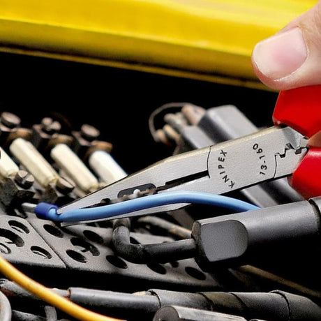 Knipex Verkabelungszange schwarz atramentiert mit Kunststoffummantelung 160 mm - 1301160