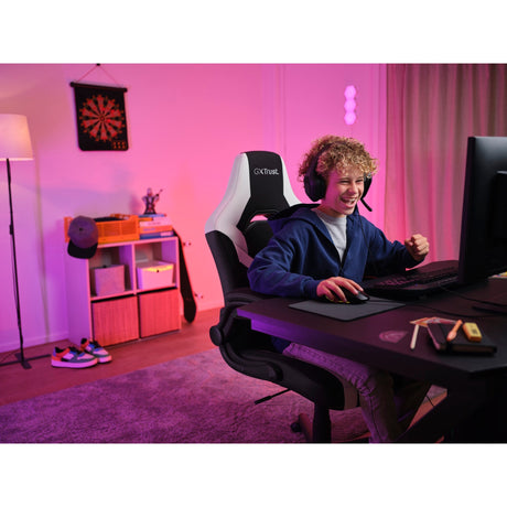 Trust GXT 703W Riye Gaming-Stuhl (schwarz und weiß)
