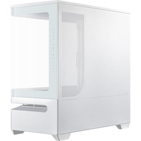 Asus Prime Ap202 Midi-Tower-Gehäuse (Weiß | 2x USB-A | 1x USB-C | RGB | Gehärtetes Glas)