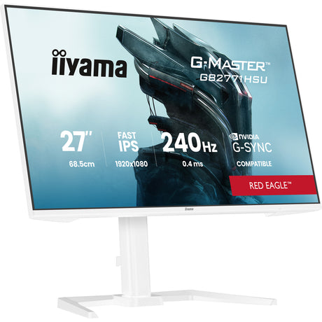 Iiyama G-Master Red Eagle GB2771HSU-W1 27 Gaming-Monitor (weiß (matt), 2x HDMI, Display-Port, USB-A, USB-C, 240 Hz)