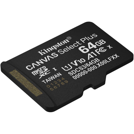 Kingston Canvas Select Plus 64 GB MicroSDXC-Speicherkarte (schwarz, UHS-I U1, Klasse 10, V10)