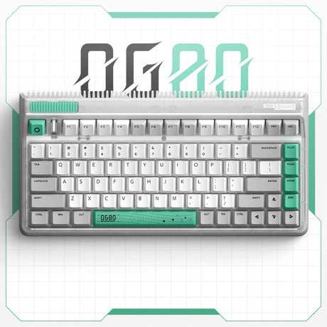 Iqunix OG80 kabellose mechanische Wurmloch-Tastatur (grau, US-Layout (QWERTY), Cherry MX Brown, 80 % (TKL), RGB-LEDs, Hot-Swap-fähig, PBT, 2,4 GHz | Bluetooth 5.1 | USB-C)