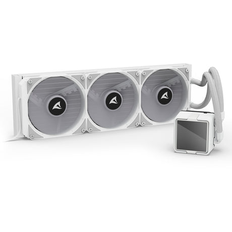 Sharkoon S100 ArGB Wasserkühlung (weiß, 4-Pin-PWM-Lüfteranschluss)