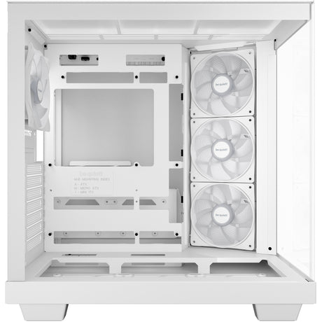 Ruhig sein! Lichtsockel 500 lx Midi-Tower-Gehäuse (weiß | 2x USB-A | 1x USB-C | RGB | Fenster)