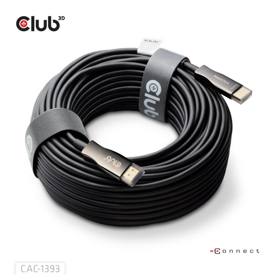 Club 3D HDMI Hybrid AOC Kabel 8K60Hz 4K120Hz 50m (Schwarz)