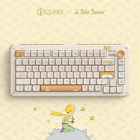 Iqunix ZX75 Sunset Ponder kabellose mechanische Tastatur (hellgelb, US-Layout (QWERTY), Gateron-Rot, 75 %, RGB-LEDs, Hot-Swap-fähig, Double-Shot-PBT, 2,4 GHz | Bluetooth 5.1 | USB-C)