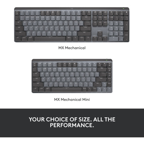 Mechanische Mini-Tastatur Logitech MX (schwarz, US-internationales Layout (QWERTY), GL-taktil, 80 % (TKL), Bluetooth)
