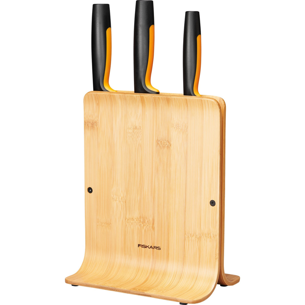 Fiskars funktionelle Form Bambusmesserblock mit 3 Messern