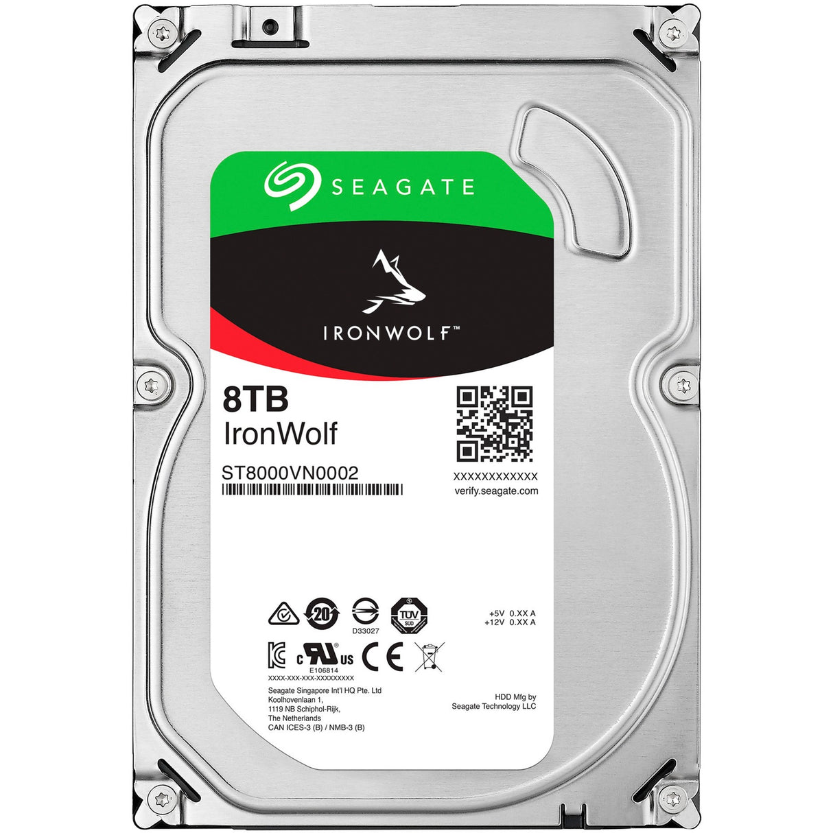 Seagate ST8000VN002 Ironwolf Desktop HDD, 8 TB, 3,5, 5400 U / min