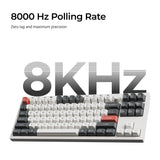 Keychron q3 ultra-m1 8k wireless custom mechanical keyboard (zwart, us lay-out (qwerty), silk pom red, 80% (tkl), rgb, hot swap, 8k, 2.4 ghz | bluetooth 5.2 | usb-c)