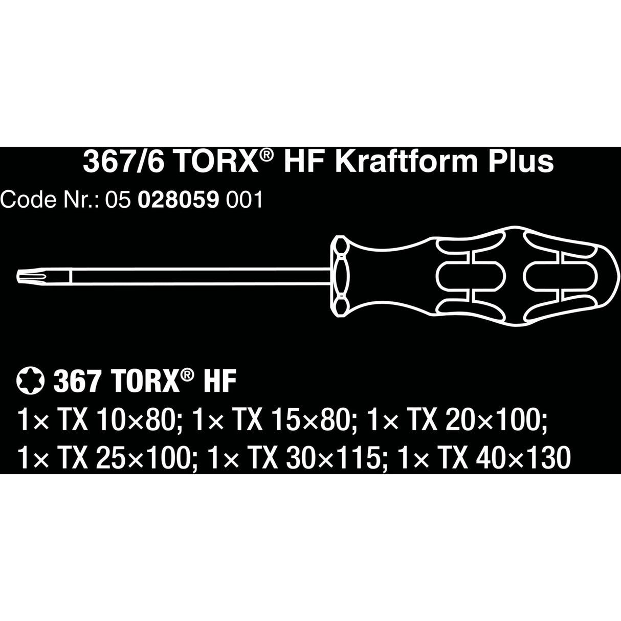 Wera 367 6 Torx HF Schraubendreher Set Kraftform Plus +