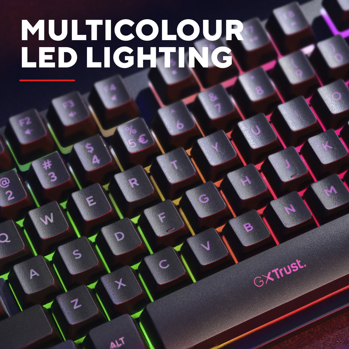 Trust GXT 833 Thado-Tastatur mit TKL-Beleuchtung (schwarz, US-Layout (QWERTY), 80 % (TKL), RGB)