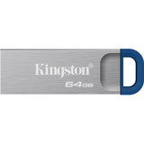 Kingston datatraveler kyson usb flash drive 64 gb usb-stick (zilver blauw, usb-a 3.2 (5 gbit s))