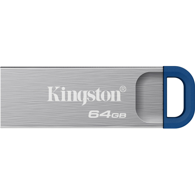 Kingston datatraveler kyson usb flash drive 64 gb usb-stick (zilver blauw, usb-a 3.2 (5 gbit s))