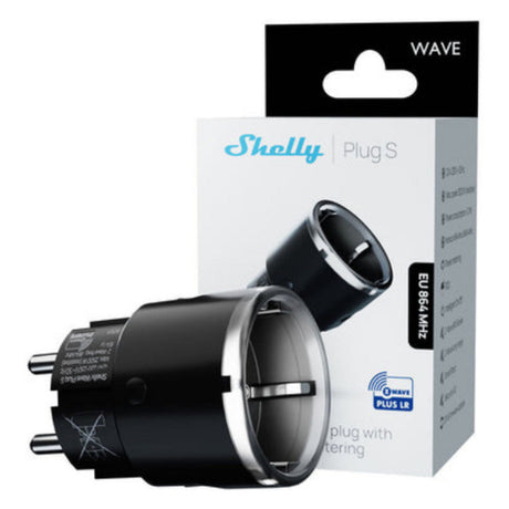Shelly Wave Plug S LR (EU) Steckdosenleiste (schwarz, Z-Wave)