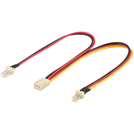 Goobay 3-Pin Y-Kabel (schwarz rot, 0,22 Meter)