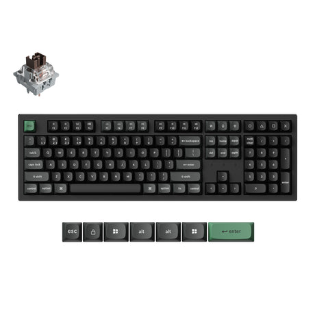 Keychron k10 ultra 8k wireless custom mechanical keyboard (zwart, us lay-out (qwerty), apex brown, 100%, rgb leds, osa double-shot pbt, usb-c | 2.4 ghz | bluetooth 5.2)