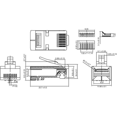 Goobay Cat.5e RJ-45 STP-Stecker (grau, 10 Stück)