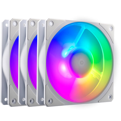 Cooler Master Mobius 120p ArGB 120x120x25 Gehäuselüfter (weiß, 3 Stück, 120 x 120 x 25 mm, PWM)