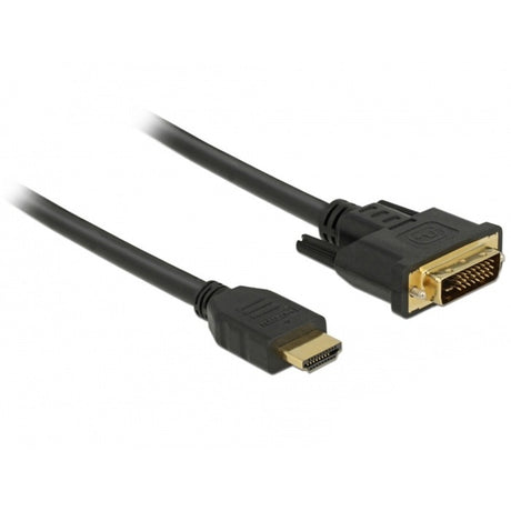 Delock HDMI > DVI (24+1) bidirektionaler Kabeladapter (schwarz, 2 Meter)