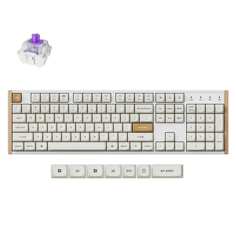 Keychron K10 HE-Q1 RGB mechanische Tastatur (weiß, US-Layout (QWERTY), Gateron Double-Rail-Magnetnebel, 100 %, RGB-LEDs, osa Double-Shot PBT, Hot-Swap, USB-C | 2,4 GHz | Bluetooth 5.1)