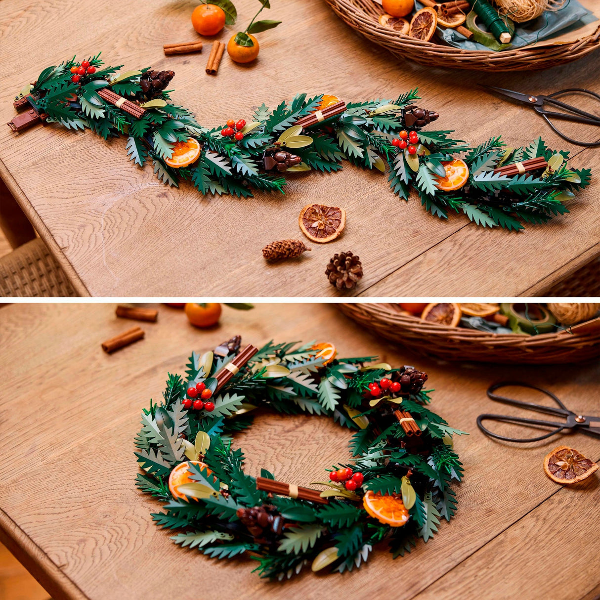 Lego icons herfstkrans bouwpakket voor volwassenen met bloemen - kerstdecoratie - 10340