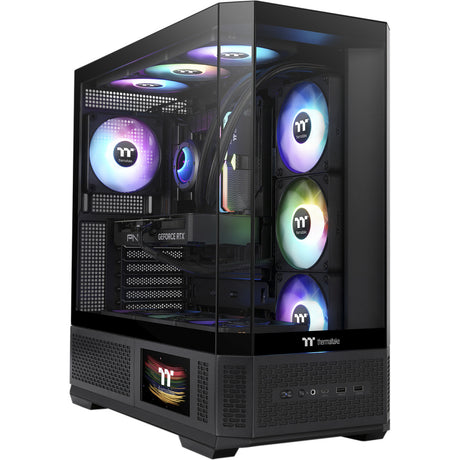 Thermaltake View 370 tg argb Midi-Tower-Gehäuse (schwarz | 2x USB-A | 1x USB-C | RGB | gehärtetes Glas)