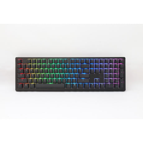 Ducky Zero 6108 Classic Black RGB mechanische Gaming-Tastatur (Schwarz, US-Layout (QWERTZ), Cherry MX2A Braun, 100 %, RGB-LEDs, Double-Shot PBT, Hot Swap, 2,4 GHz | Bluetooth | USB-C)